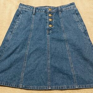 Modcloth Blue Denim A-Line Skirt